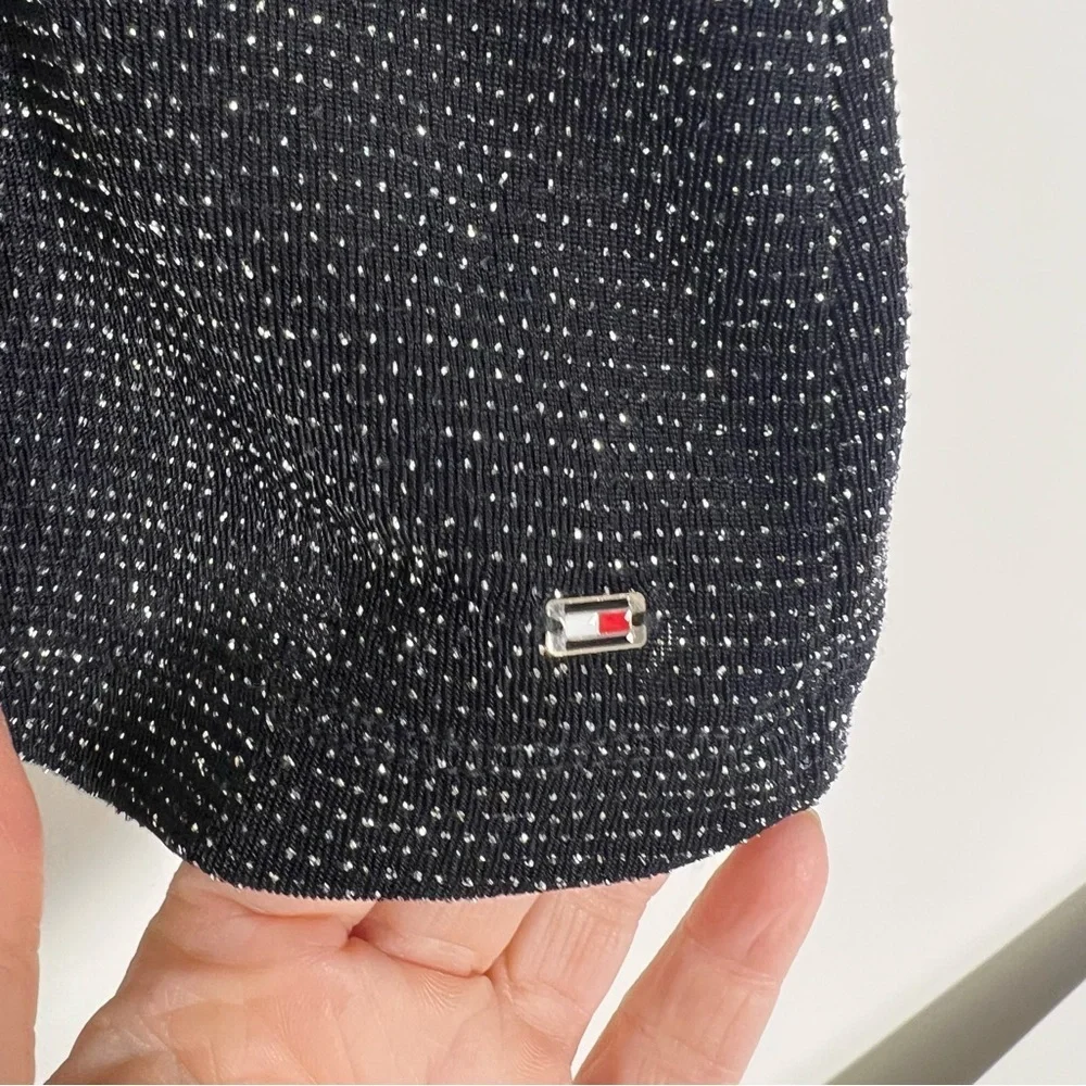 Tommy Hilfiger women's sparkly or glitter-dot flutter sleeve top. - Picture 5 of 9